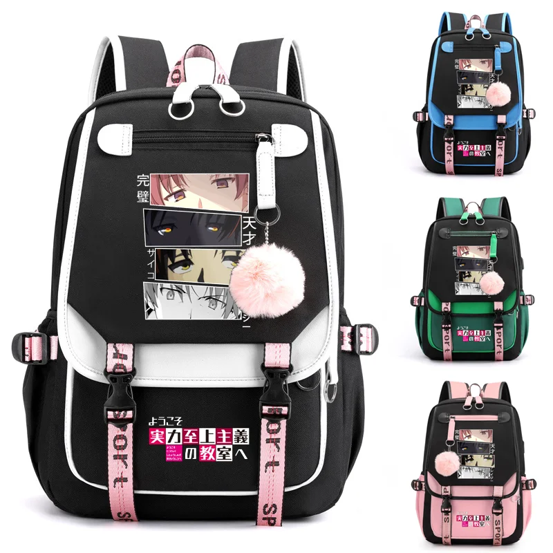 Mochila con diseño de Anime nuevo, mochila con cremallera para exteriores a la moda para adolescentes, mochilas de alta calidad de Anime, mochilas de gran capacidad