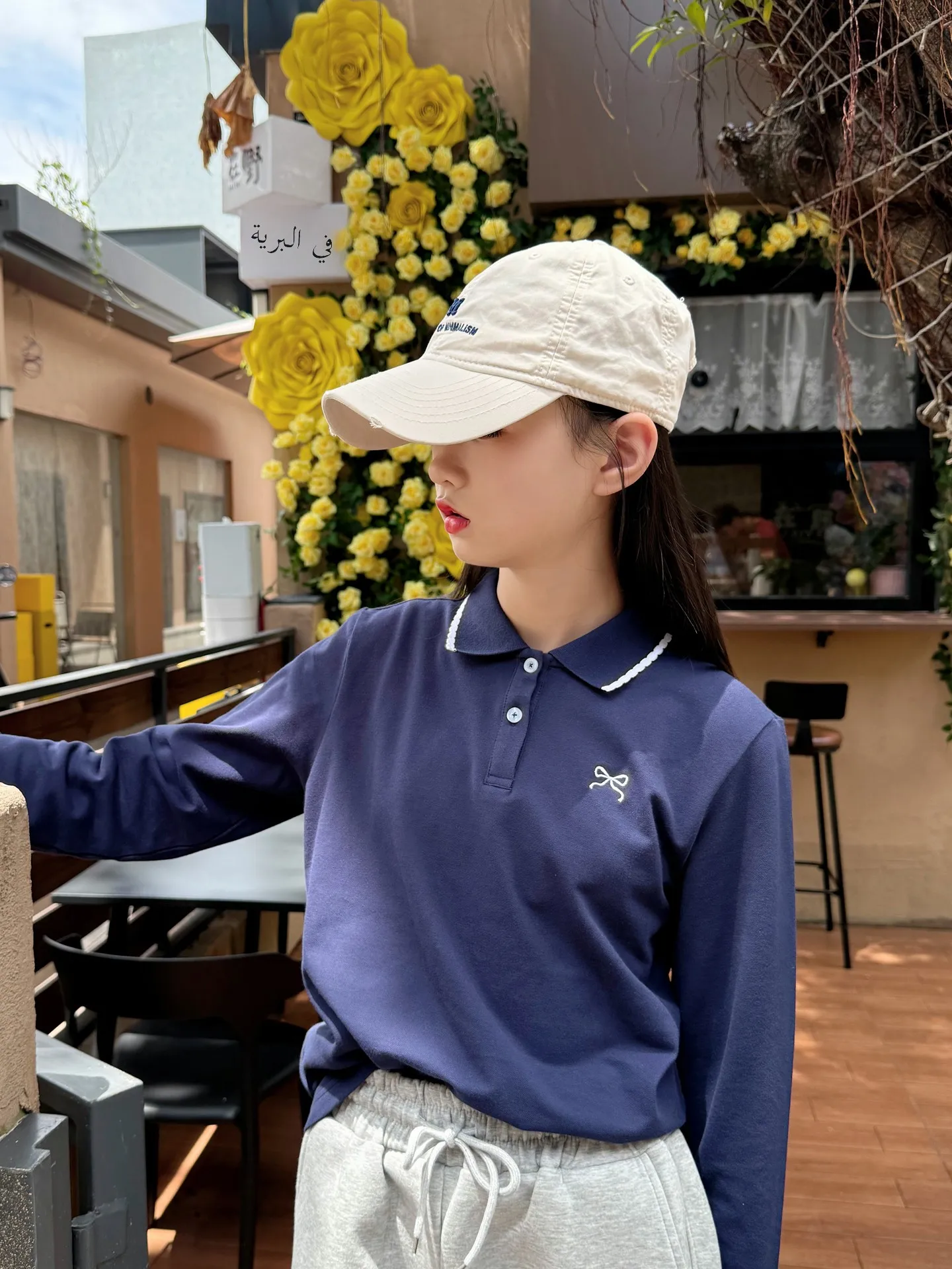 女の子長袖ポロネックtシャツカジュアルカレッジスタイル春秋おしゃれ子供用ターンダウンカラートップス