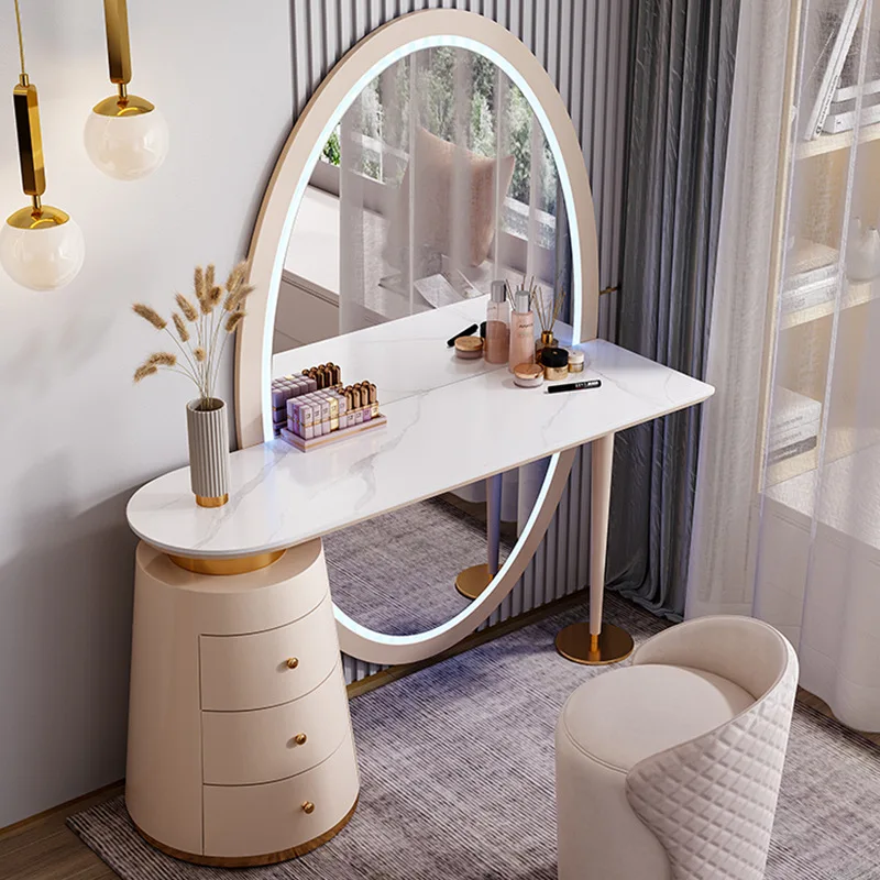 #New Upgraded Dresser Full Body Mirror Integrated Bedroom Premium Small Apartment Rock Plate Makeup Table