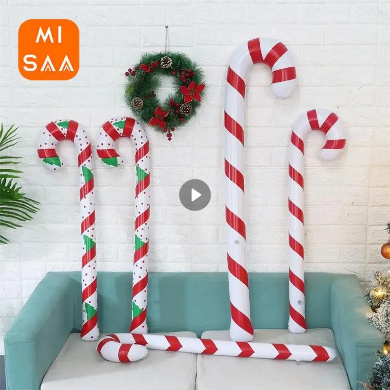 90/120cm Inflatable Christmas Candy Cane Stick Balloons Outdoor Candy Canes Decor for Xmas Decoration Supplies 2024 Navidad