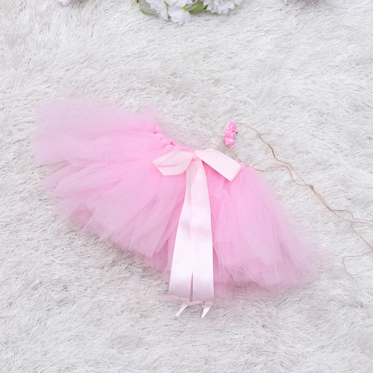 

Тюлевая юбка-пачка для младенцев, розовая одежда, реквизит для детской фотографии, платье с повязкой на голову для новорожденных, дышащая ткань, подходит для детей 0-12 месяцев