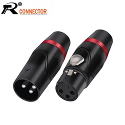 1pc Black XLR 3 Pin Male and Female Connector Adapter for Signal Light HIFI Video/Audio Lighting