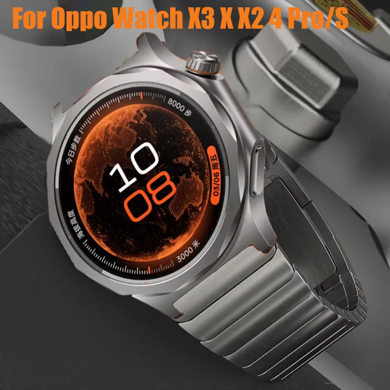22mm Stainless Steel Strap For Oppo Watch X3 X X2 4 Pro/S Metal Link Bracelet For OnePlus Watch 46mm/3 2 2R/OnePlus Lite Band