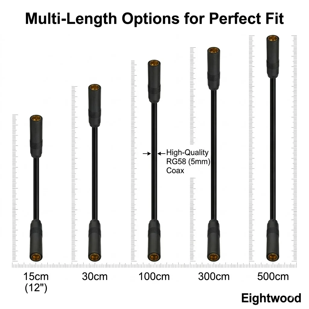 Eightwood DIN 41585 Female Socket Adapter Connectors Car Radio Antenna Aerial Extension Lead Cable for Mazda Customizable