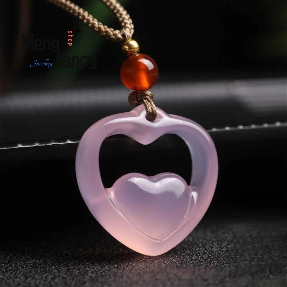 Natural Chalcedony Cloud Lock Children's Pendant Agate Little Butterfly Baby Lock Jade Exquisite Jewelry Mascots Holiday Gifts 4