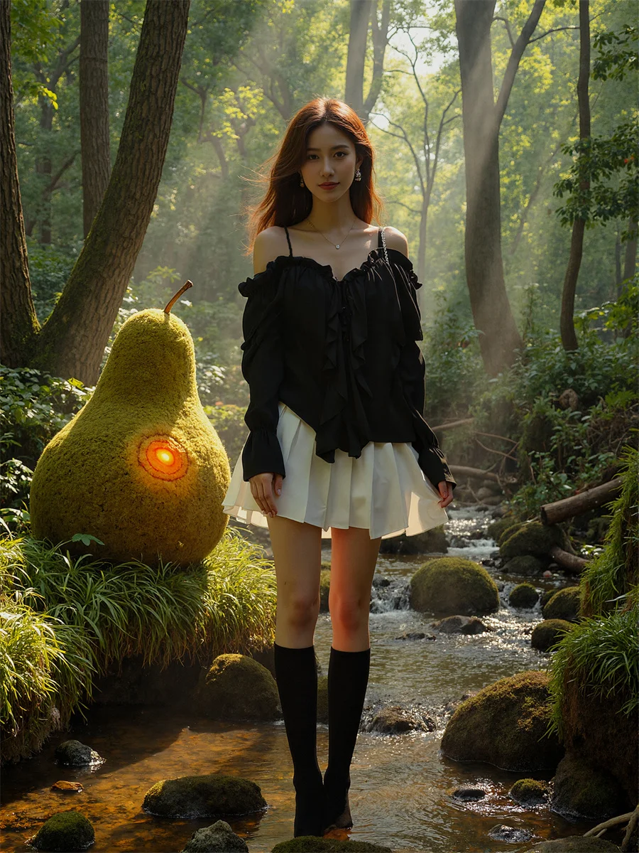 بلوزات كبيرة الحجم للسيدات بلون أسود أنيق من القطن الأبيض بأكمام قصيرة من الكتان الكوري موضة خريف أنثوية طويلة