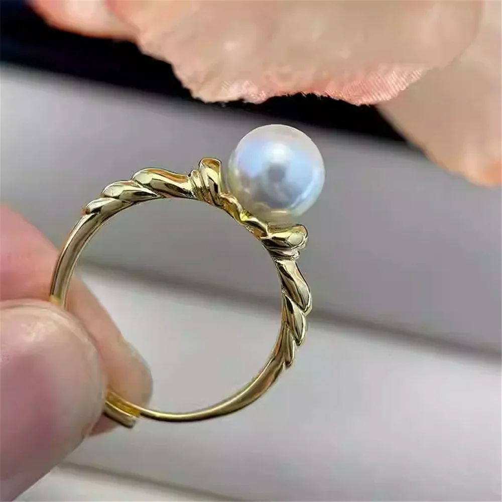 Solid S925 Sterling Silver Pearl Ring Settings Findings & Accessories - for Jewelry Making Bulk Wholesale Craft Supplies 8-10mm