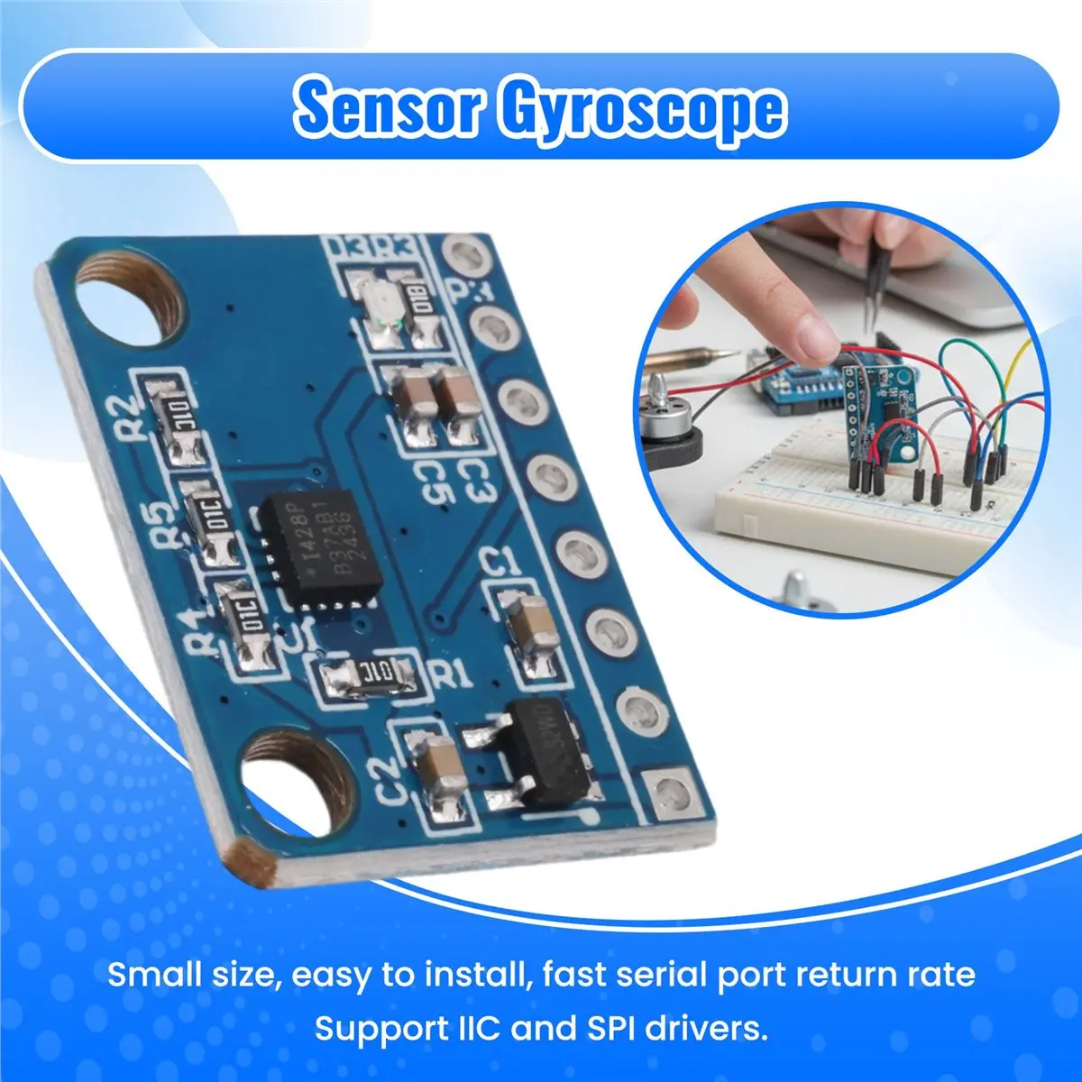 A73T ICM42688 Six- Attitude Sensor Module,Supports IIC and SPI Drivers,Easy to Install and Fast Serial Port Return Rate