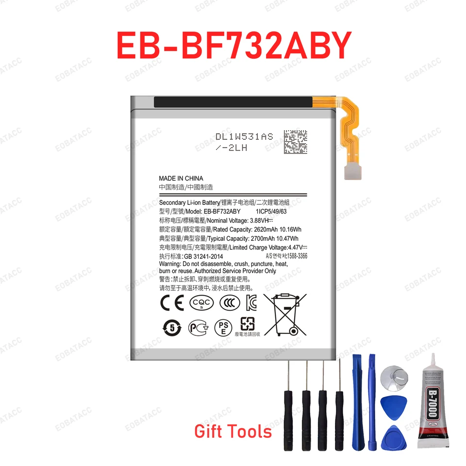 Batería nueva 2026 EB-BF731ABY EB-BF732ABY para Samsung Galaxy Z Flip 5 SM-F7310 F731 F732, con herramientas 3