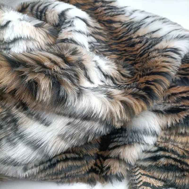 

50X160 Imitation Tiger Pattern Fur Fabric Artificial Plush Stage Clothing Designer Fabric Handmade Craft Diy Sewing Accessories