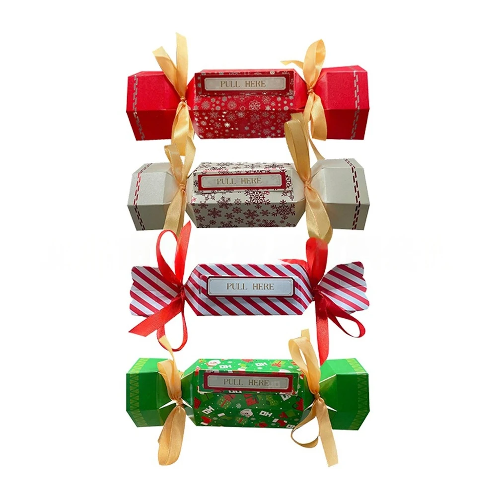 Caja de dulces de Navidad, decoración de fiesta, caja de regalo con forma de caramelo, caja de regalos para dinero en efectivo, colgante de árbol de Navidad, decoración, regalos de cumpleaños, 4 Uds.