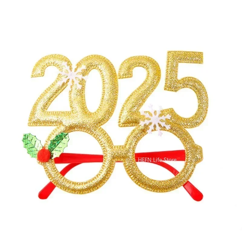 2025 Occhiali di Capodanno Felice Anno Nuovo Festa Photo booth Prop Ornamenti di Natale per bambini Regali Navidad Decorazione per feste di Capodanno