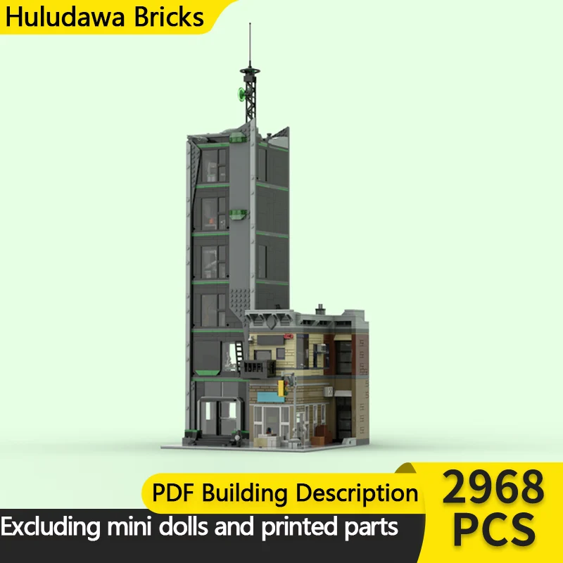 مدينة شارع عرض نموذج MOC قوالب بناء برج المؤسسة وحدات التكنولوجيا الأطفال هدايا العيد تجميع اللعب البدلة
