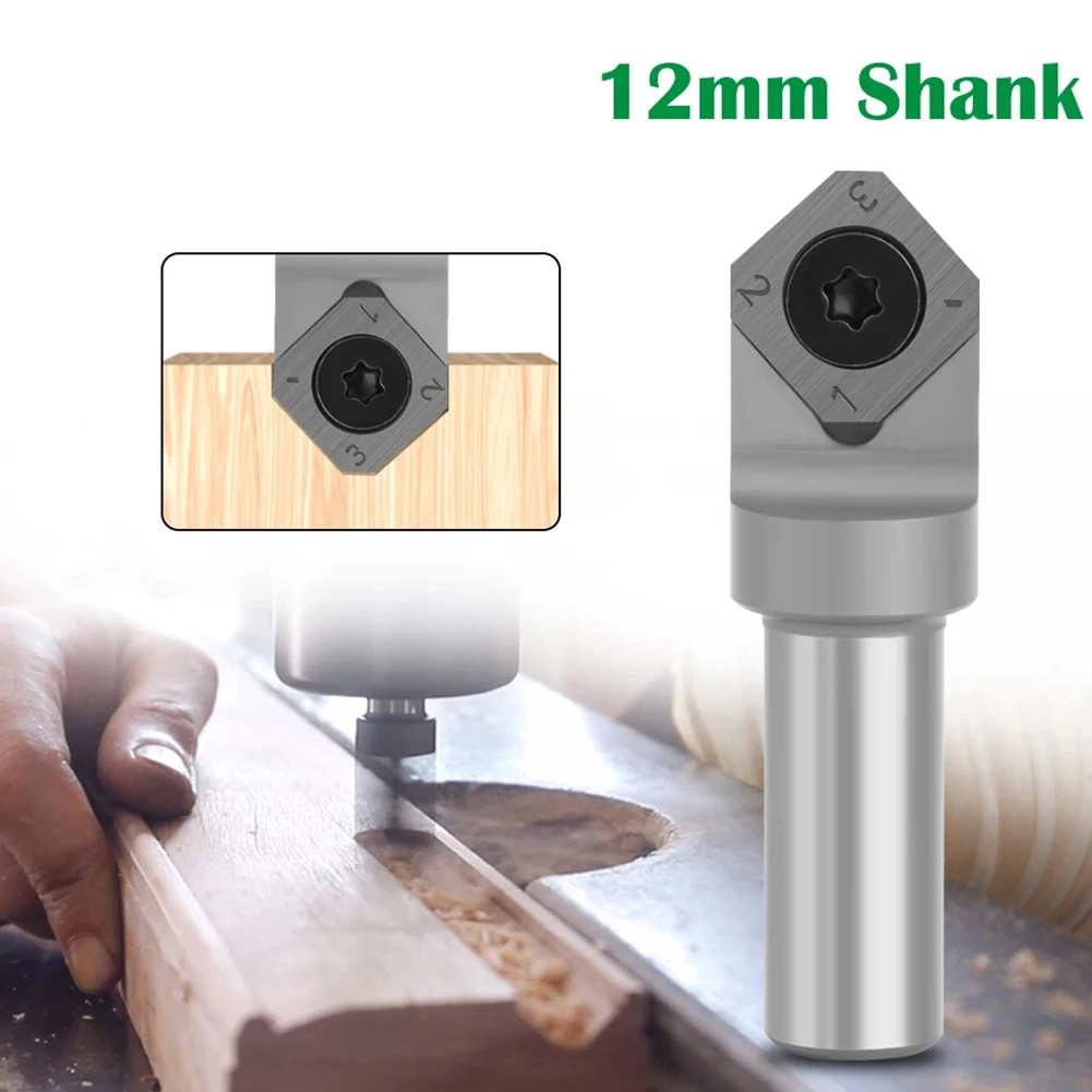 12mm Shank Insert-Style V Type Spoilboard CNC Router Bit Replaceable Blade Planing Bit Face End Milling Cutter For Wood