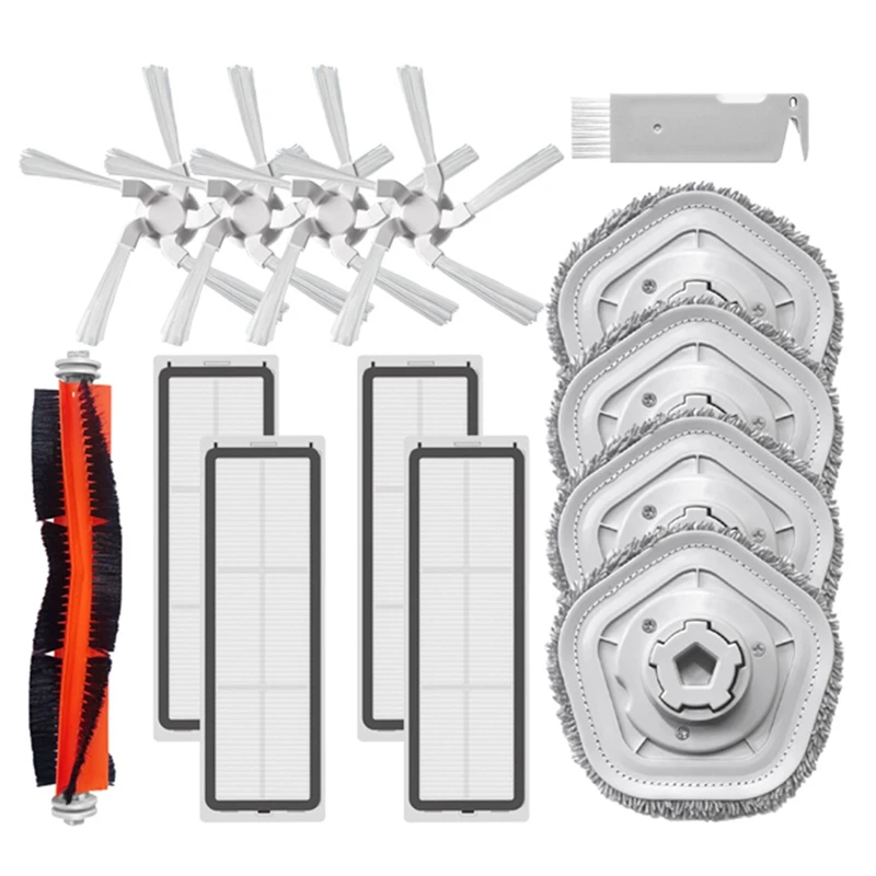 DT19 14Pcs Vacuum Cleaner Parts Kit for Dreame Bot W10 W10 Pro Roller Brush Side Brush Hepa Filter Mop