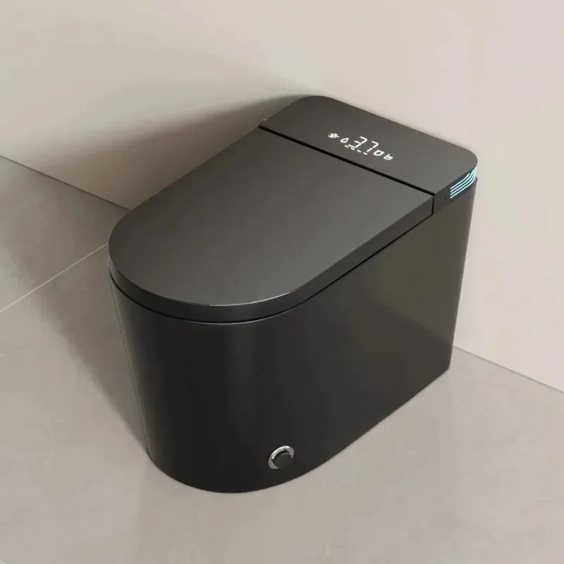 

Глянцевый черный туалет, керамический автоматический унитаз, сантехника для ванной комнаты, умный электрический туалет