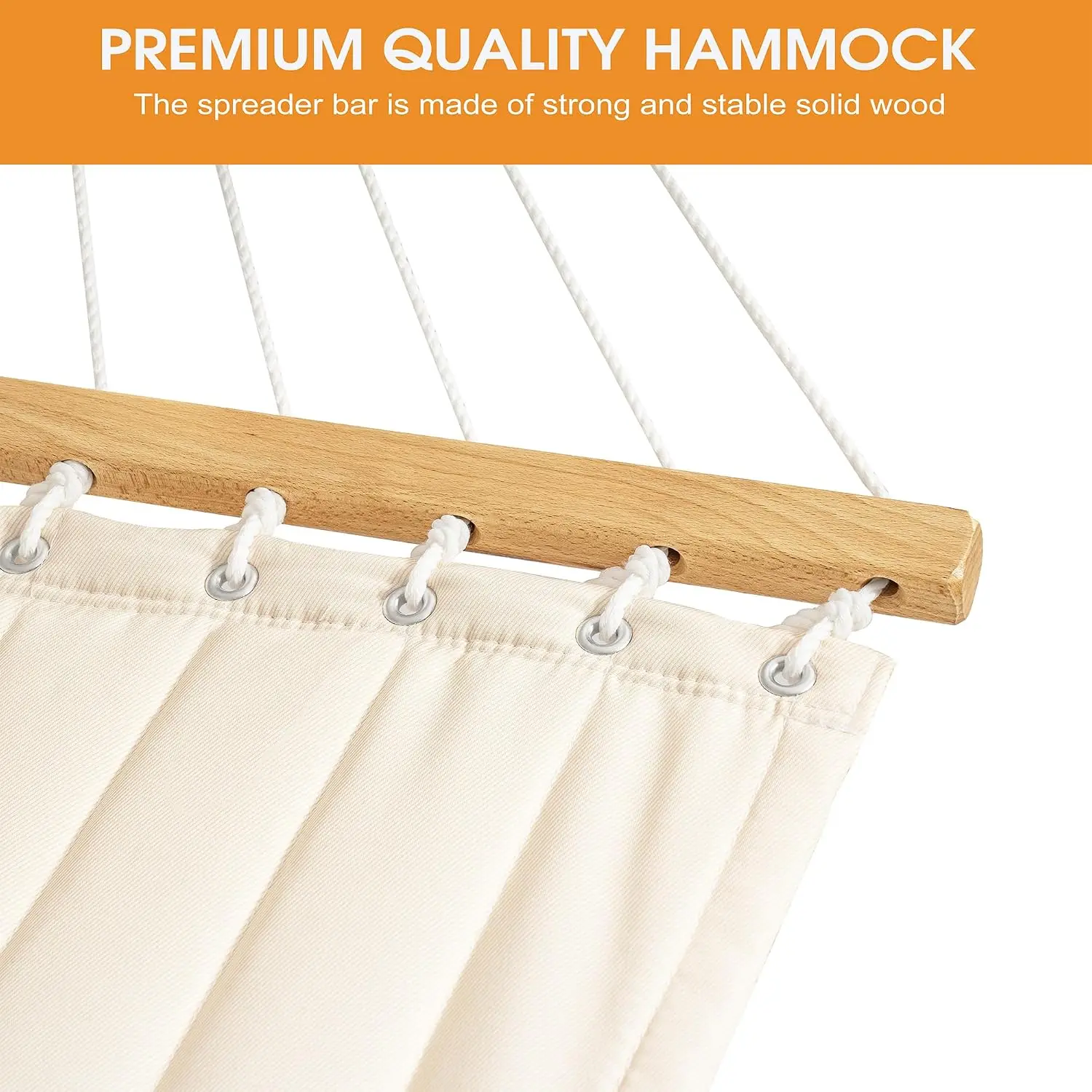 Double Quilted Hammock Curved Steel Stand Heavy Duty Weather-resistant Arc Spreader Bar Outside Patio 450 Lbs, Customized