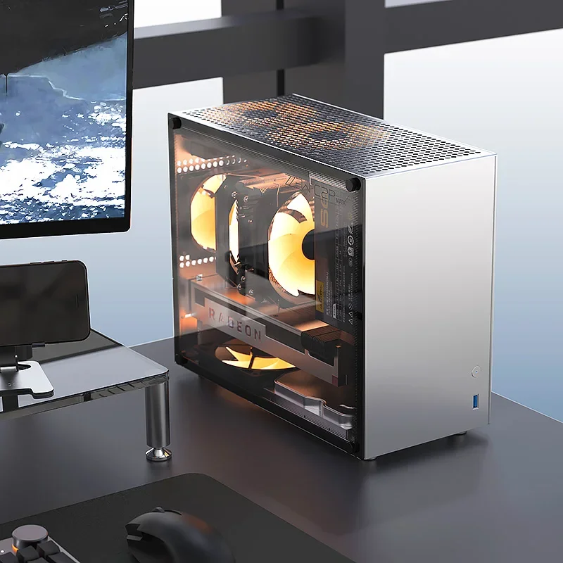 (New arrival) zzaw C2 plus computer support full size mATX motherboard ATX power supply 3 fans long graphic card desktop PC