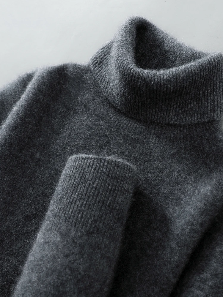 

TLOML мужской шерстяной пуловер с воротником, базовый однотонный мягкий теплый кашемировый свитер, трикотаж из 100% мериносовой шерсти, осенне-зимние топы