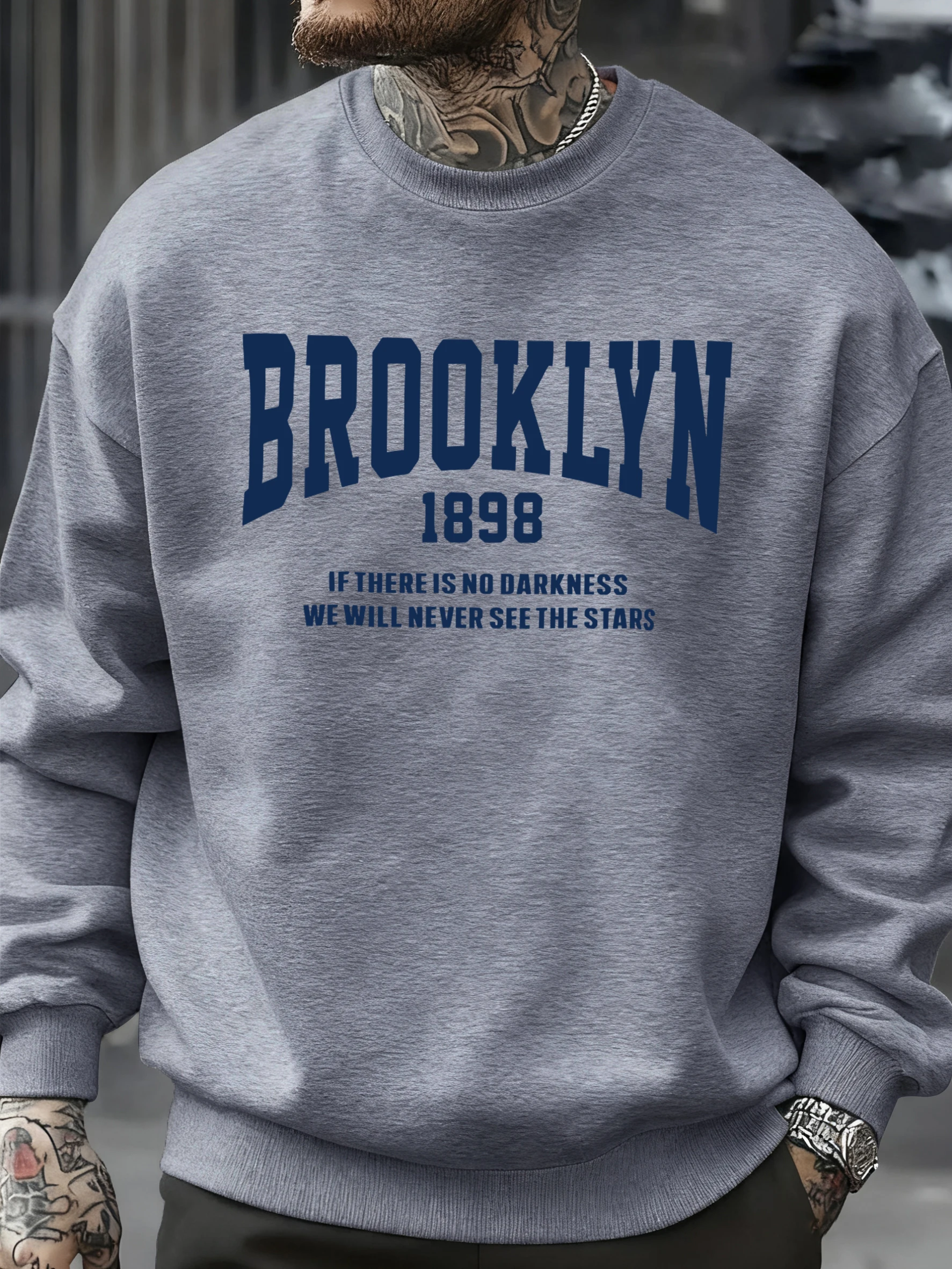 Brooklyn New York 1898, bedrucktes Sweatshirt für Herren, Herbst, lockere Freizeitkleidung, Hipster, weicher Pullover, Unisex, modische Hip-Hop-Kleidung