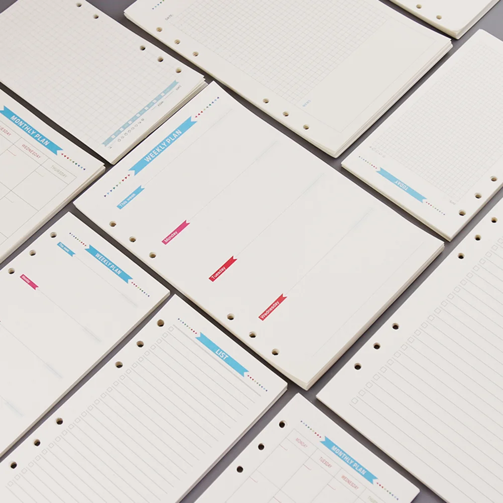 40 Sheets Filling Horizontal Grid Note Pads Notebooks Refillable Paper Graph Loose Leaf Refills