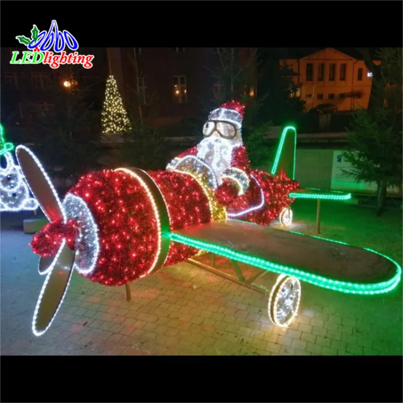 Custom. street decorations 3d Airplane Motif Light Led Motifs