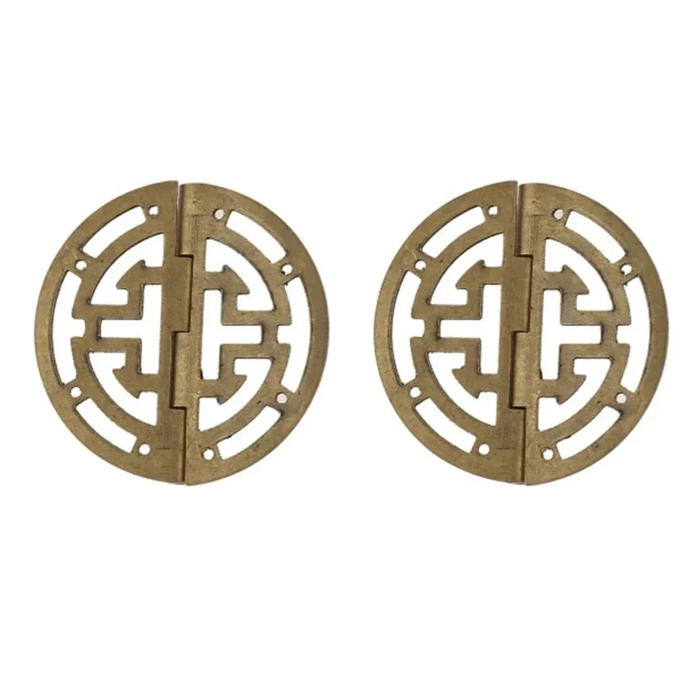 Antique Style Box Hinge Hollow Pattern Hinges Diameter 45mm Vintage Wooden Box Hinge Classic Touch Elegant Design