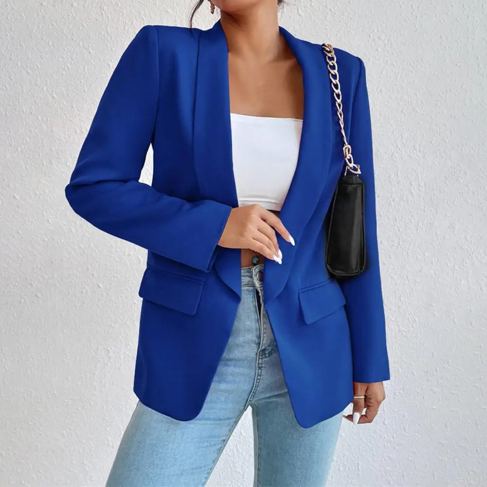 

Women Suit Coat Elegant Lapel Suit Coat for Women Stylish Business Outwear Jacket with Open Front Loose Fit for or for Women