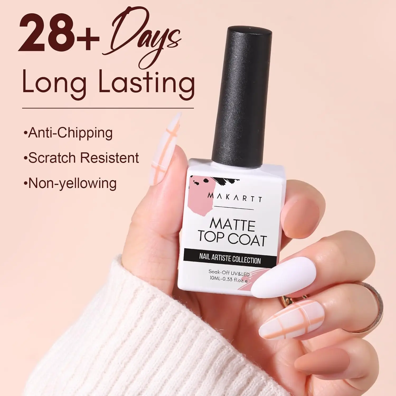 マットジェル トップコート - ソークオフネイルランプ用ノーワイプトップコートネイル、クリスマスネイル用品に最適な長持ちネイルアート