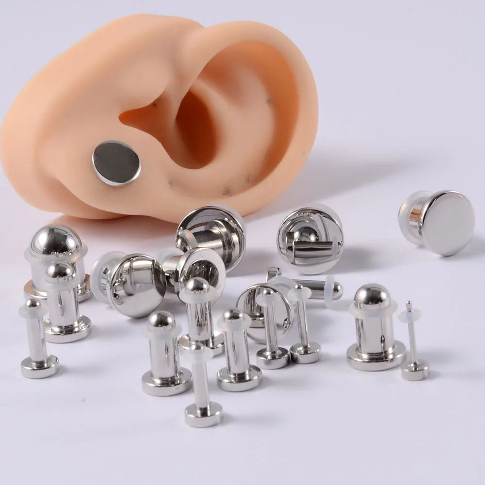 1/19 Stück 316L Chirurgenstahl Spiegel Gesicht Ohrstöpsel Ohr Gauge mit O-Ring Stärkt Ohr Expander Tunnel Körper Piercing Jewelny – Detail 6