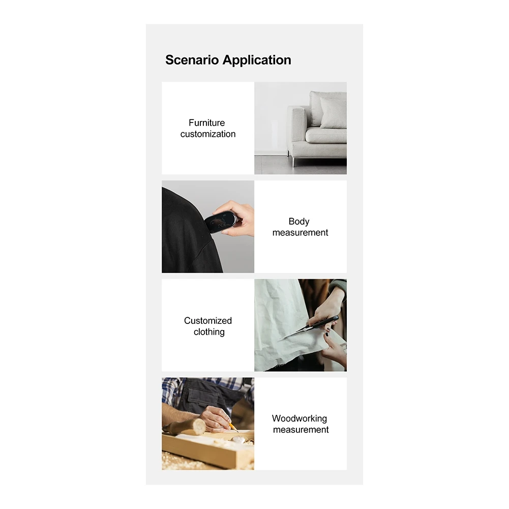 A96I-Q2 New Digital Tape Measure Type-C Rechargeable LCD Display 99M Electric Ruler Mini Distance Meter Measuring Tool