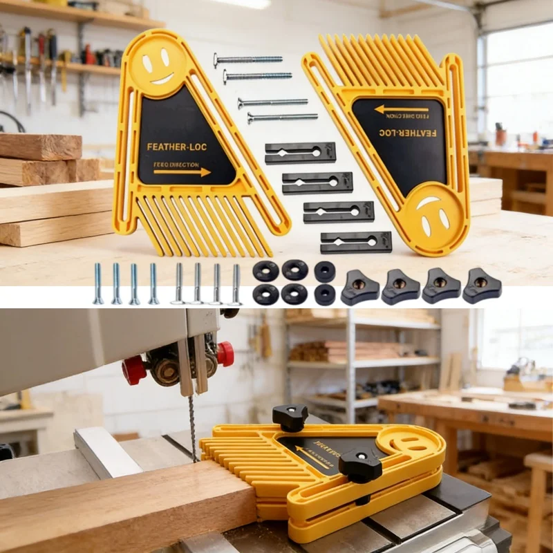 Professional True Flex Featherboard 2 Pack – Adjustable Double Feather Lock Board for Table Saw – Woodworking Safety Guide Tool