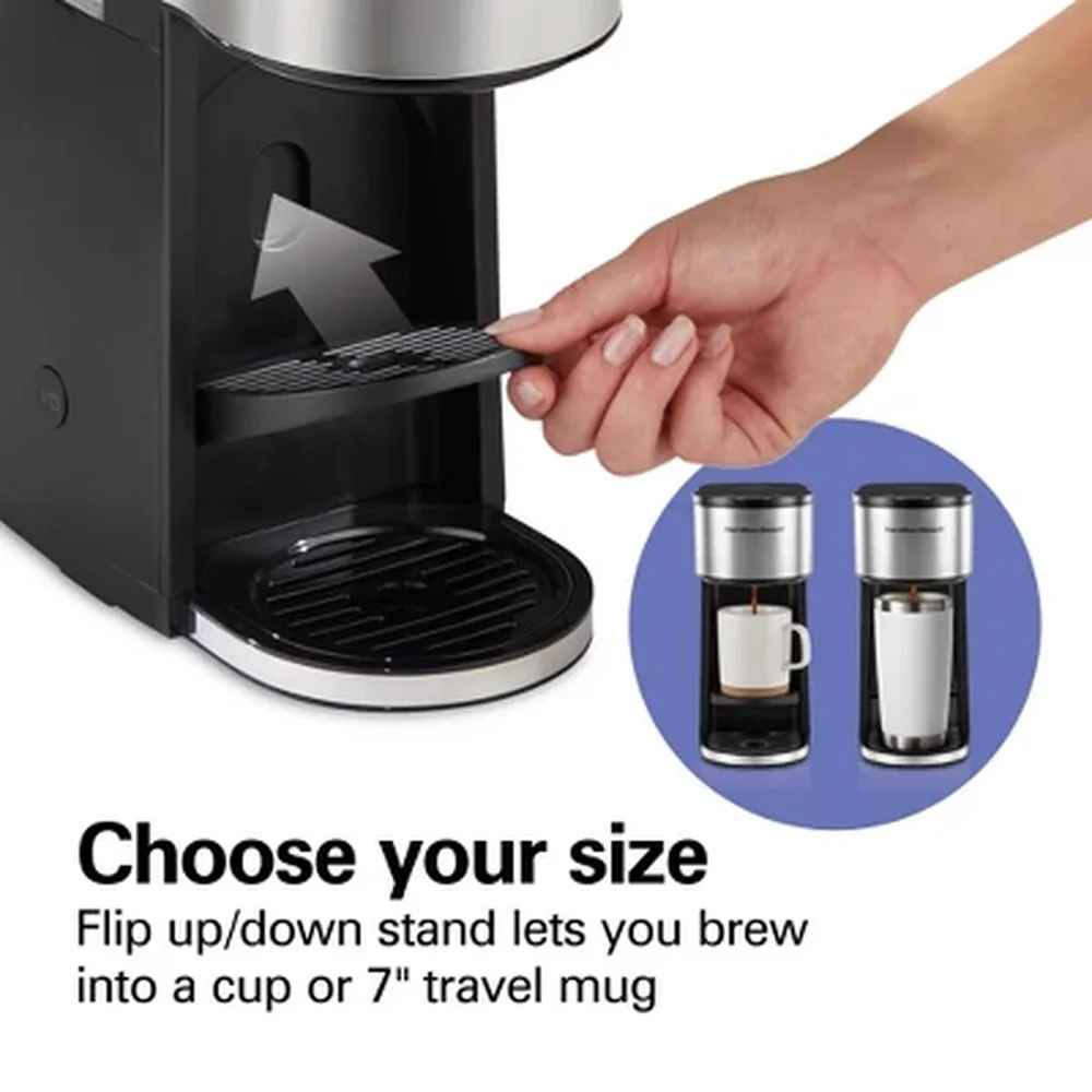 7in1 Stainless Coffee Maker Compact Drip Pour Over Machine 6 Cup Dishwasher Safe Adjustable Cup Stand 1050W Easy Cleanup
