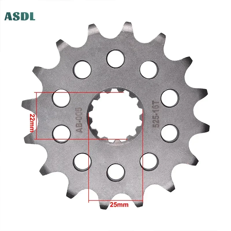 

Motorcycle 20CrMnTi Front Sprocket 525-16T 525 16 Tooth For Suzuki GSR600 GSX-R600 K1-K9 GSX-R750 WW For Yamaha TDM850 3VD/4TX