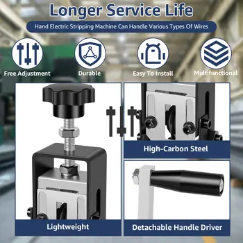 Ruční odizolovací nástroj pro dráty 1-70 mm, přenosná elektrická vrtačka, odizolovací nástroj na měděný šrot, ruční klika, podpora pro použití 10 nejlepší prodej stroj na odizolování mědi - №1