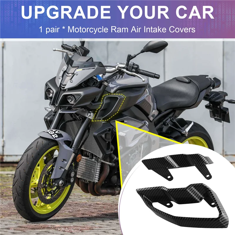 

A02Q-Motorcycle Ram Air Intake Covers Panels Fairing Fit For MT-10 FZ-10 MT10 MT 10 FZ10 2016-2021