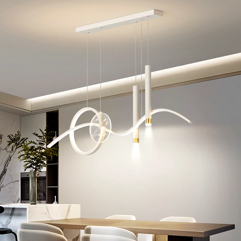 Modern Minimalist Long Strip Home Decor Chandeliers Living Room Restaurant Bar Counter Nordic Designer Creativity Pendant Lights
