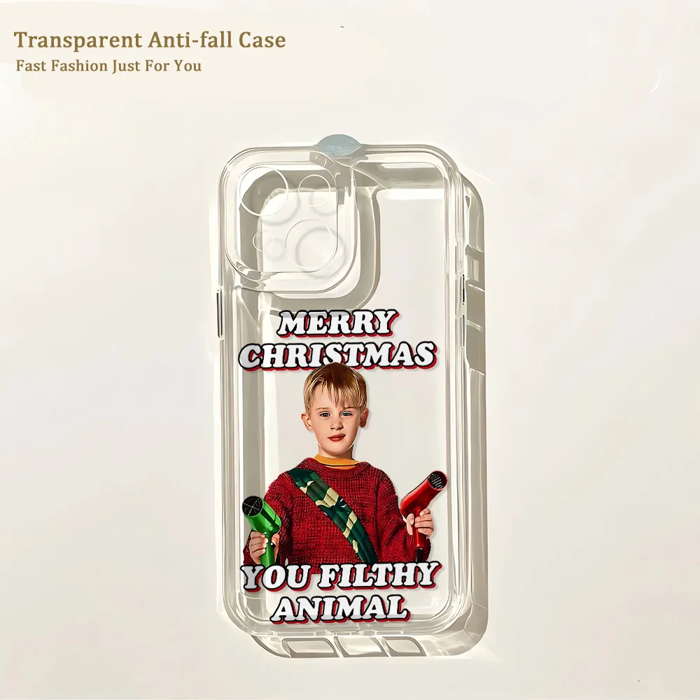 HOT Christmas Homes Alones Phone Case For iPhone 17e 17 16 16e 15 14 13 12 11 Mini Pro Max X XR Air Plus Transparent Back Cover view 3
