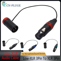 XLR 3 Pin Female to Low Profile Right Angle XLR 3 Pin Male for Cyclone Microphone Audio Cable