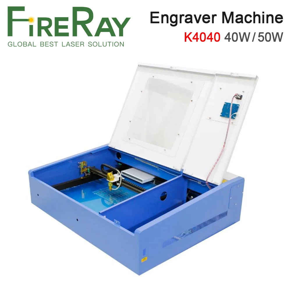 FireRay 40W 50W CO2 Laser Engraving and Cutting Machine K4040 400x400mm With Air Assist 220V Digital LCD Display Panel