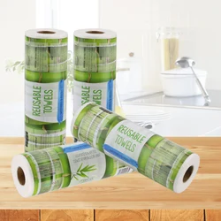 Reusable Bamboo Towels Home Kitchen Paper Towel 25pcs/Roll Washable Dish Cloths Washable Absorbent Clean Washing Towel