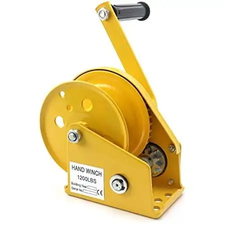 Portable 2600LBS 5-30m Capstan Cable Winch Manual Hand Winch With Self Locking Brake for Building Construction