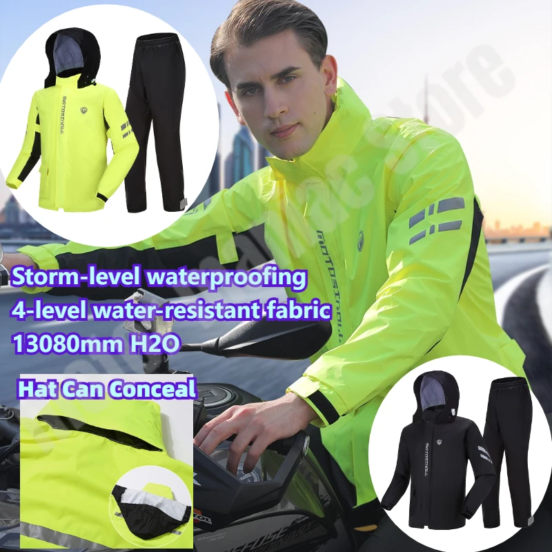 男性オートバイレインコートスーツ屋外レインウェア釣り防水ジャンプスーツ極薄レインコートサイクリングハイキングギアレインスーツ