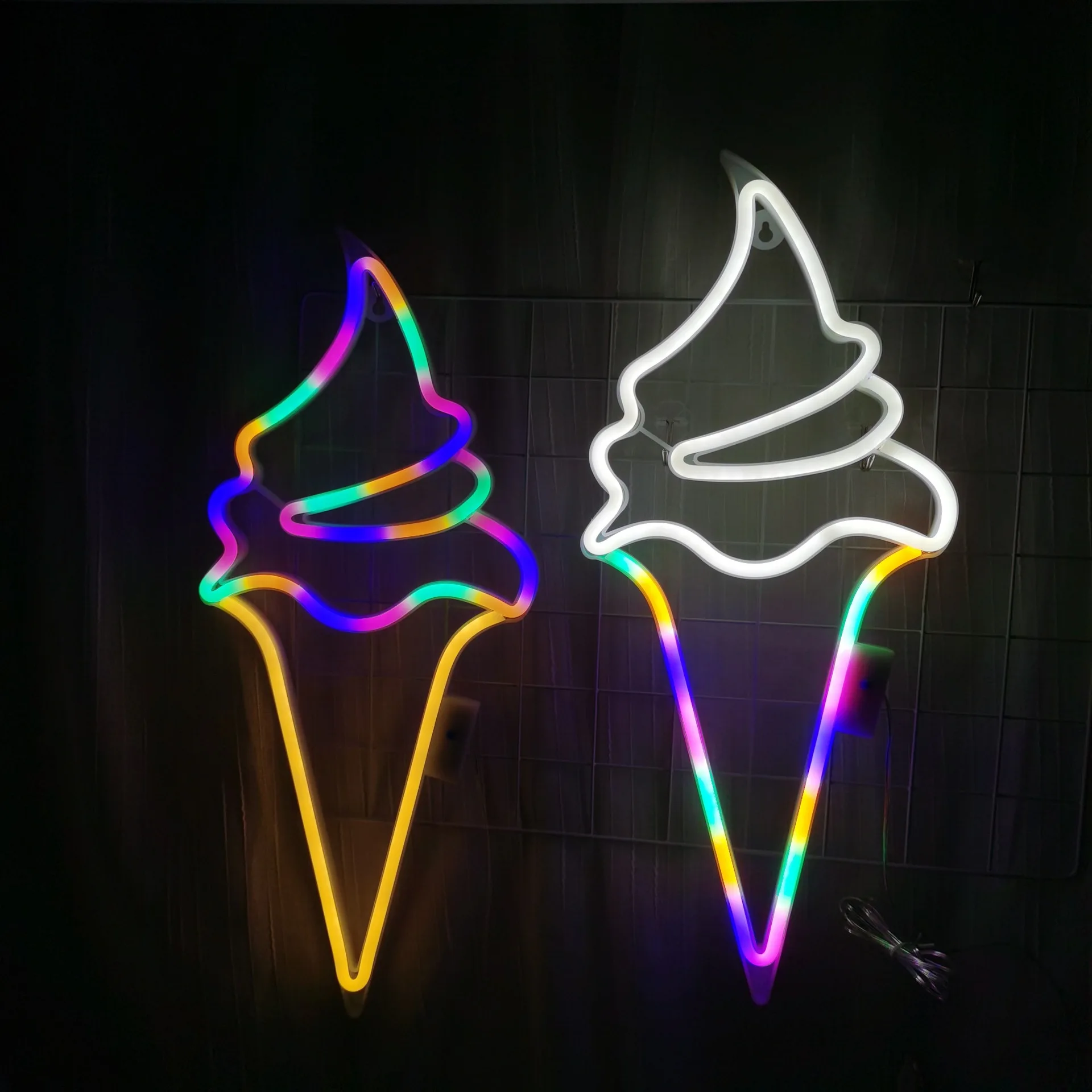 Led Ice Cream Neon LightLed Ice Home Party Indoor Bedroom Room Bar Club Decorative Lamp Wedding Sign Wall Lights Neon Led Decor