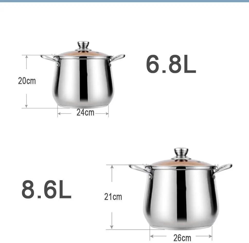 Stainless Steel Stock Pot with Steamer with lid/Cover & Steamer Rack Tamale Dumpling Crawfish Crab Pot/Steamer Thickness (Color