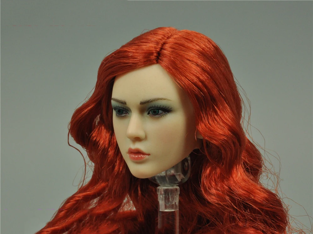 TBLeague 1/6 PLLB2020-S42 Pale Color Beauty Red Long Hair Vivid Head Sculpture For 12inch Action Figures Collection