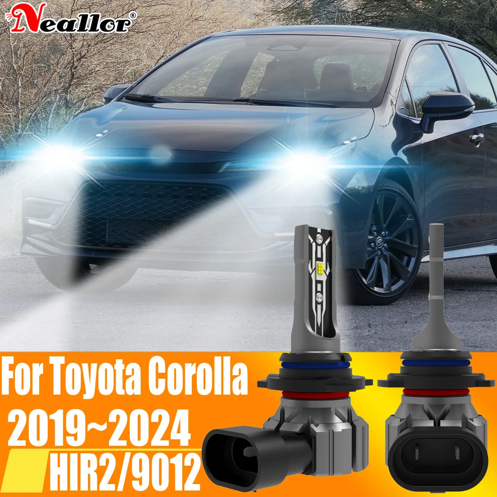2x HIR2 Led Scheinwerfer Canbus Kein Fehler 9012 Auto Birne High Power 6000K Weiß Licht Diode Lampe 12v 55w Für Toyota Corolla 2019 ~ 2023