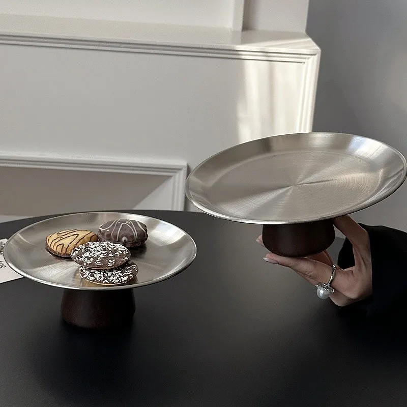 Fruit plate, living room household French snack tray, FOR candy dessert refreshment afternoon tea high-foot tray