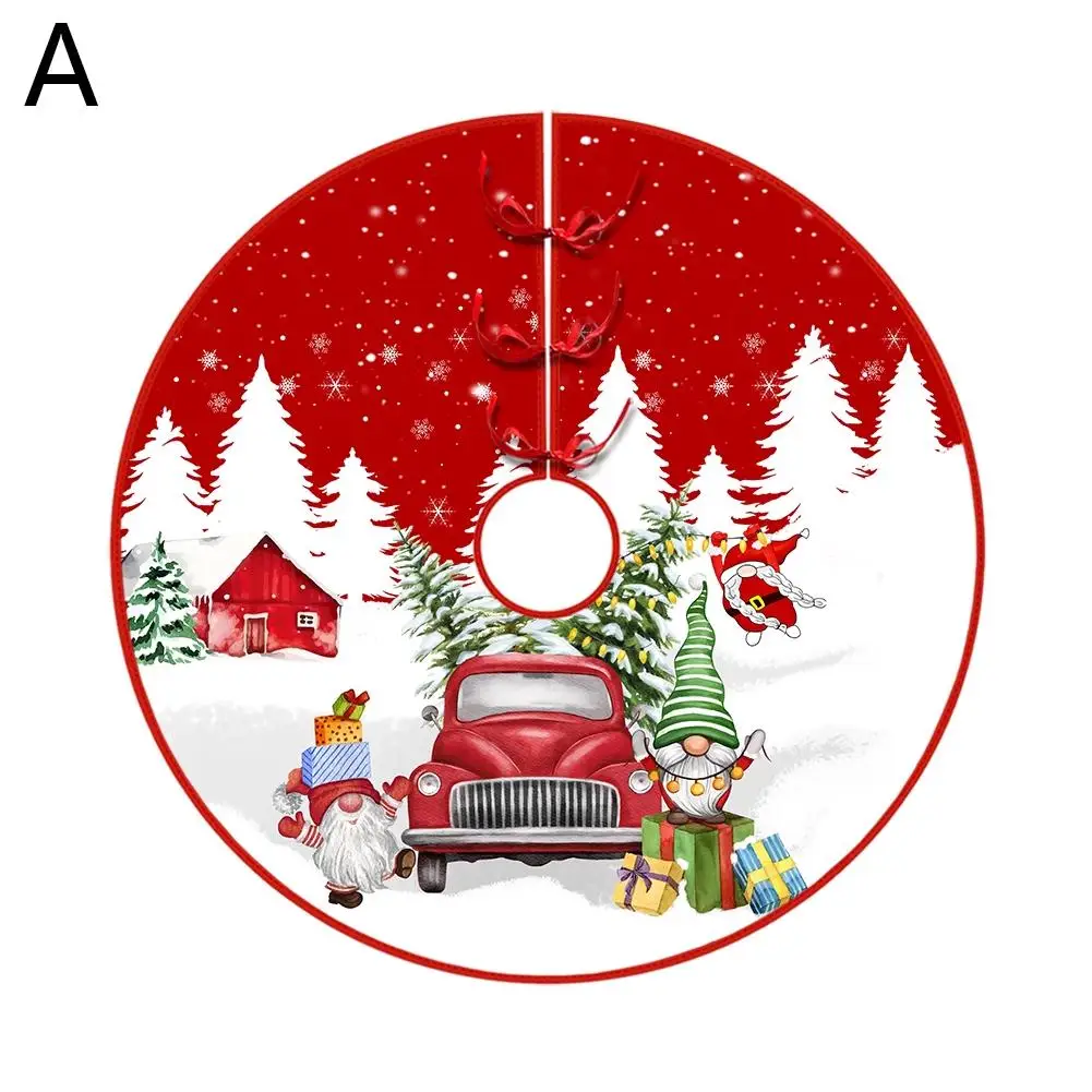 Christmas Tree Skirt Tree Circumference Exquisite Christmas Decorations Print D1y9