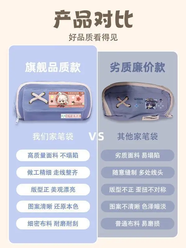 Genshin Impact Collaboration Primary Secondary School Students Large Capacity Pencil Case Boys And Girls Klee Anime Stationery A